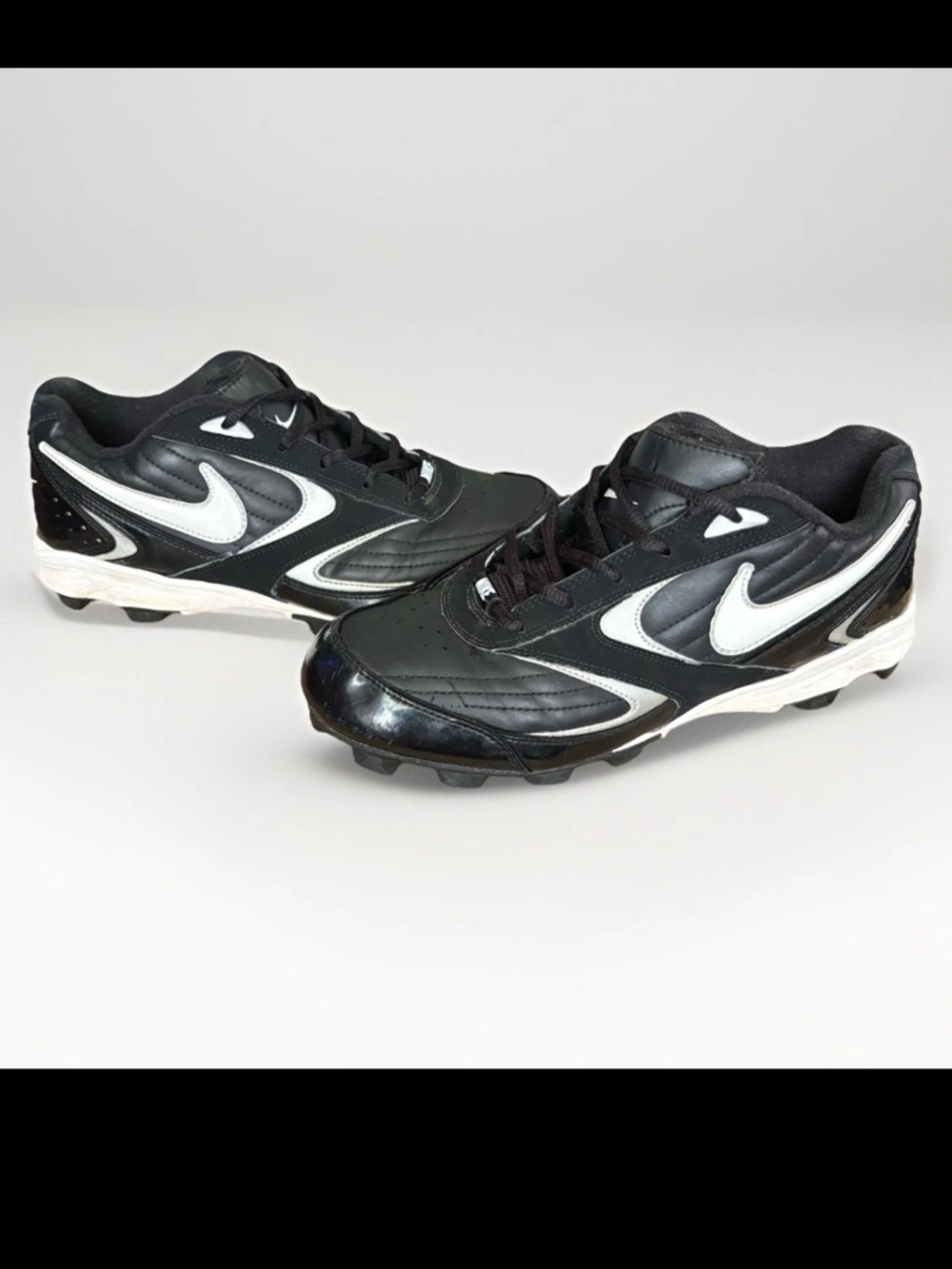 NIKE Mens Keystone Low Baseball Softball Cleats Power Channel BLK/WHITE SIZE 11